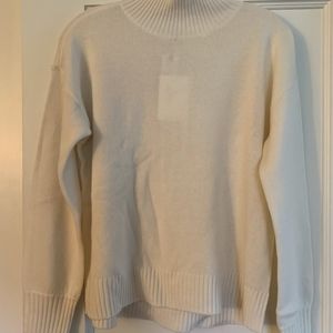 JOIE Ibbie ivory mockneck boxy wool sweater-S-NWT!